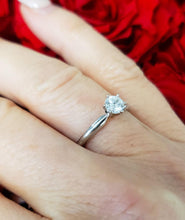 Load image into Gallery viewer, 14K White Gold .37ctw Round Diamond Solitaire Engagement / Promise Ring
