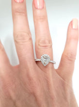 Load image into Gallery viewer, 1 1/4ct T.W. Pear Diamond Halo Engagement Ring In 18k 750 White Gold
