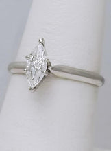 Load image into Gallery viewer, 14k WHITE GOLD SIX PRONG SOLITAIRE .60ctw MARQUISE DIAMOND ENGAGEMENT RING
