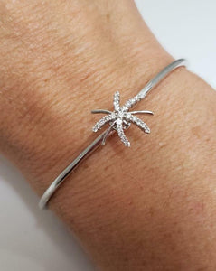 .24ct DIAMOND PALM TREE BANGLE in 18K WHITE GOLD