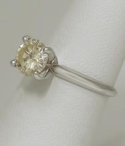 14k White Gold 1.26ct VS2 Round Natural Diamond Solitaire Engagement Ring