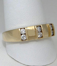 Load image into Gallery viewer, 14K YELLOW GOLD HIGH POLISH 6 ROUND CZ 1/3ct WEDDING BAND RING
