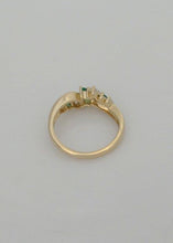 Load image into Gallery viewer, LADIES 14K YELLOW GOLD MARQUISE 1/4ct GREEN TOURMALINE DIAMOND RING
