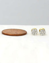 Load image into Gallery viewer, .25 CT. T.W. Round Diamond Composite Flower Stud Earrings in 14K Yellow Gold
