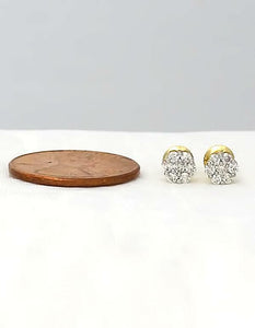 .25 CT. T.W. Round Diamond Composite Flower Stud Earrings in 14K Yellow Gold