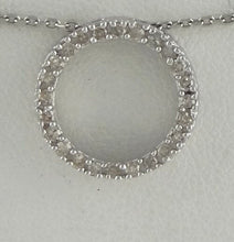 Load image into Gallery viewer, LADIES 10K WHITE GOLD 1/4ct 24 ROUND DIAMOND SMALL ETERNITY PENDANT CHARM
