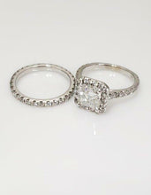 Load image into Gallery viewer, EGL 2.50ct RADIANT DIAMOND ENGAGEMENT BRIDAL SET in 18K WHITE GOLD
