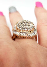 Load image into Gallery viewer, 4.00ct COMPOSITE DIAMOND PEAR SHAPED STARBURST RING in 14K GOLD
