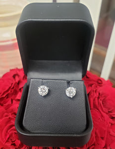 1.95ct T.W. Round Brilliant Cut Diamond Studs Earrings in 14k White Gold