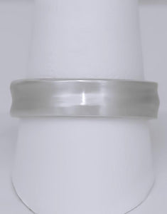 MENS 18k WHITE GOLD PLAIN HIGH POLISHED CONCAVE SOLID WEDDING BAND RING 6MM 10