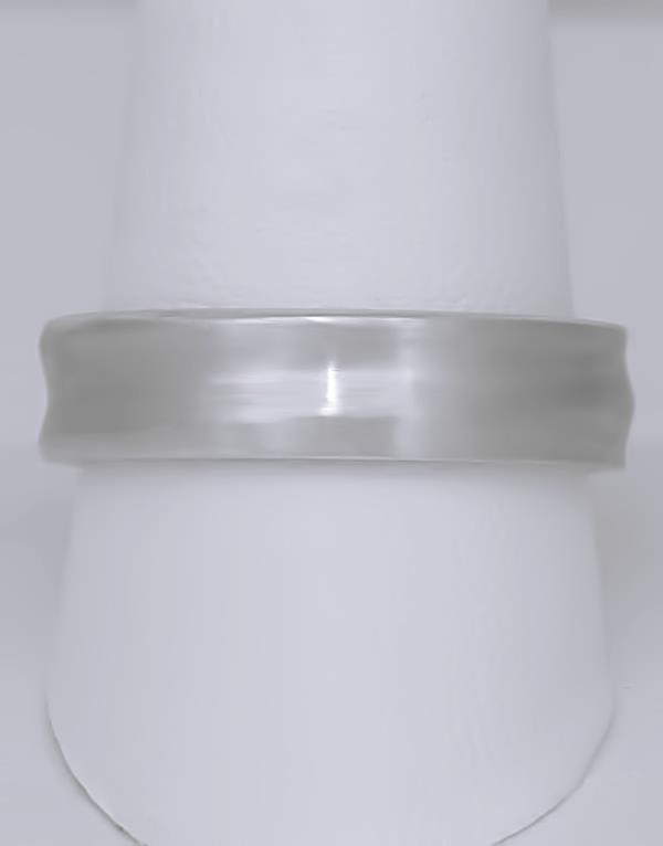 MENS 18k WHITE GOLD PLAIN HIGH POLISHED CONCAVE SOLID WEDDING BAND RING 6MM 10