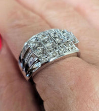 Load image into Gallery viewer, MENS 1.00CT DIAMOND FOUR ROW RING in 10K WHITE GOLD
