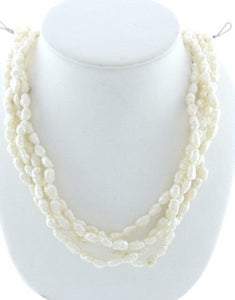 925 MOP MARCASITE FRESH WATER PEARL 3 STRAND NECKLACE