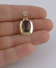 Load image into Gallery viewer, 14K YELLOW GOLD 7.00ct SYNTHETIC SMOKEY TOPAZ SOLITAIRE PENDANT CHARM 1.12&quot;
