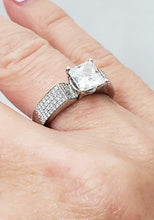Load image into Gallery viewer, 1/2 CT. T.W PAVE DIAMOND SEMI MOUNT FOUR PRONG ENGAGEMENT RING IN 18K WHITE GOLD
