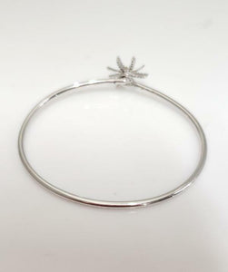 .24ct DIAMOND PALM TREE BANGLE in 18K WHITE GOLD