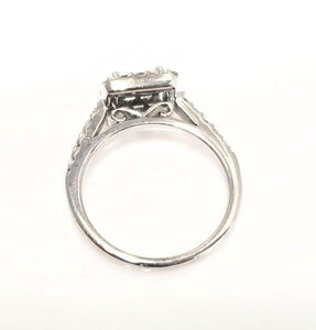 1.00ct DIAMOND PRINCESS HALO ENGAGEMENT COMPOSITE RING in 14K WHITE GOLD