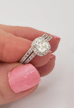 Load image into Gallery viewer, 1.70ct Cushion Cut Diamond Bridal Wedding Set In 14k White Gold
