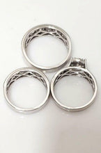 Load image into Gallery viewer, 14k WHITE GOLD 2.15ct ROUND DIAMOND ENGAGEMENT BRIDAL TRIO SET
