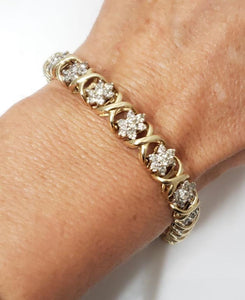 5.00ct Diamond Star Flower Tennis Bracelet in 14k Yellow Gold