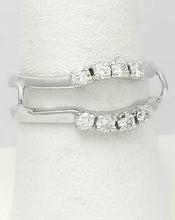 Load image into Gallery viewer, 14k WHITE GOLD 1/4ct ROUND DIAMOND EIGHT STONE ENGAGEMENT GUARD WRAP INSERT RING
