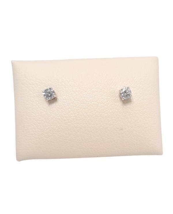 .15ct T.W. ROUND DIAMOND SOLITAIRE STUD EARRINGS in 14K WHITE GOLD
