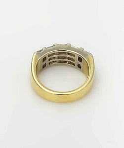 14k YELLOW WHITE GOLD 1.00ct CHANNEL SET BAGUETTE DIAMOND BAR BAND RING