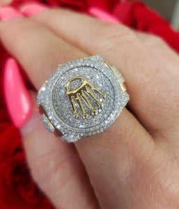 Mens 1.00ct Diamond Crown Ring in 10k Yellow Gold