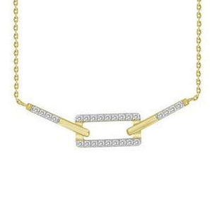 10k YELLOW GOLD .25ct DIAMOND PAPERCLIP NECKLACE 18"