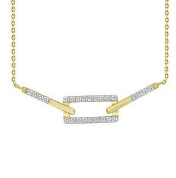 10k YELLOW GOLD .25ct DIAMOND PAPERCLIP NECKLACE 18