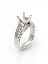 Load image into Gallery viewer, 750 18k WHITE GOLD .26ct ROUND DIAMOND FOUR PRONG ENGAGEMENT SEMI MOUNT RING
