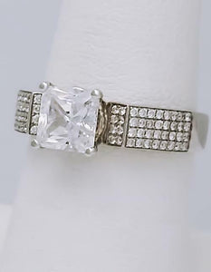 1/2 CT. T.W PAVE DIAMOND SEMI MOUNT FOUR PRONG ENGAGEMENT RING IN 18K WHITE GOLD