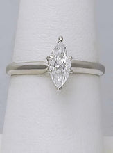 Load image into Gallery viewer, 14k WHITE GOLD SIX PRONG SOLITAIRE .60ctw MARQUISE DIAMOND ENGAGEMENT RING
