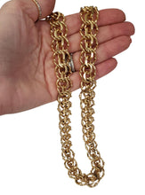 Load image into Gallery viewer, 18k Yellow Gold Solid Four Row Circle Link Chain 15.8mm 21&quot; 214g
