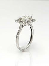 Load image into Gallery viewer, 1 1/2 CT. PRINCESS CUT DIAMOND DOUBLE HALO ENGAGEMENT RING IN 14K WHITE GOLD
