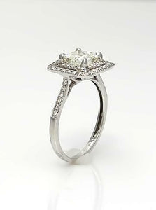 1 1/2 CT. PRINCESS CUT DIAMOND DOUBLE HALO ENGAGEMENT RING IN 14K WHITE GOLD