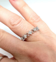 Load image into Gallery viewer, ALTERNATIING .15ct T.W. DIAMOND &amp; SQUARE STACKABLE BAND in 10K WHITE GOLD

