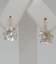 Load image into Gallery viewer, 14K YELLOW GOLD CLEAR 4ct OVAL PENDANT CHARM &amp; 2 1/2ct ROUND DANGLE EARRINGS SET
