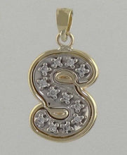 Load image into Gallery viewer, 14K YELLOW GOLD 1/10ct DIAMOND LETTER INITIAL S PENDANT CHARM
