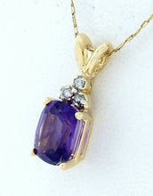 Load image into Gallery viewer, 14K GOLD 1 1/2ct RADIANT AMETHYST DIAMOND PENDANT
