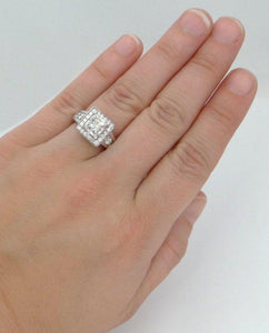 14k White Gold Princess Cut Square .77ct Diamond Engagement Ring Semi Mount