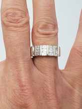 Load image into Gallery viewer, 14k YELLOW WHITE GOLD 1.00ct CHANNEL SET BAGUETTE DIAMOND BAR BAND RING
