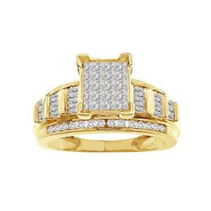 1 CT. T.W. PRINCESS CUT COMPOSITE DIAMOND ENGAGEMENT RING IN 10K GOLD