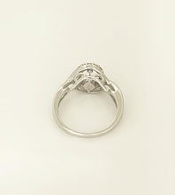 Load image into Gallery viewer, LADIES 14k WHITE GOLD 1/3ct ROUND SHIMMER FLOATING DIAMOND HALO FILIGREE RING
