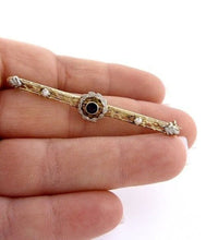 Load image into Gallery viewer, 10K GOLD VINTAGE SAPPHIRE FRESHWATER PEARL PIN BROOCH
