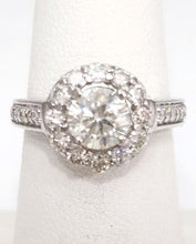 Load image into Gallery viewer, 1 1/2ct T.W. Round Diamond Halo Engagement Ring In 14k White Gold
