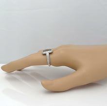 Load image into Gallery viewer, LADIES NEW 14k WHITE GOLD .50ct ROUND BROWN DIAMOND SQUARE BARK FINISH RING
