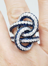 Load image into Gallery viewer, Afarin Collection 1.85 Diamond &amp; 4.88ct Sapphire Entwined Ring VS/F in 18k Gold

