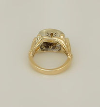Load image into Gallery viewer, LADIES TWO TONE 14k GOLD HIGH POLISH 4.00ct OVAL YELLOW CITRINE FILIGREE RING
