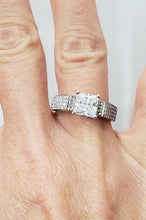 Load image into Gallery viewer, 1/2 CT. T.W PAVE DIAMOND SEMI MOUNT FOUR PRONG ENGAGEMENT RING IN 18K WHITE GOLD
